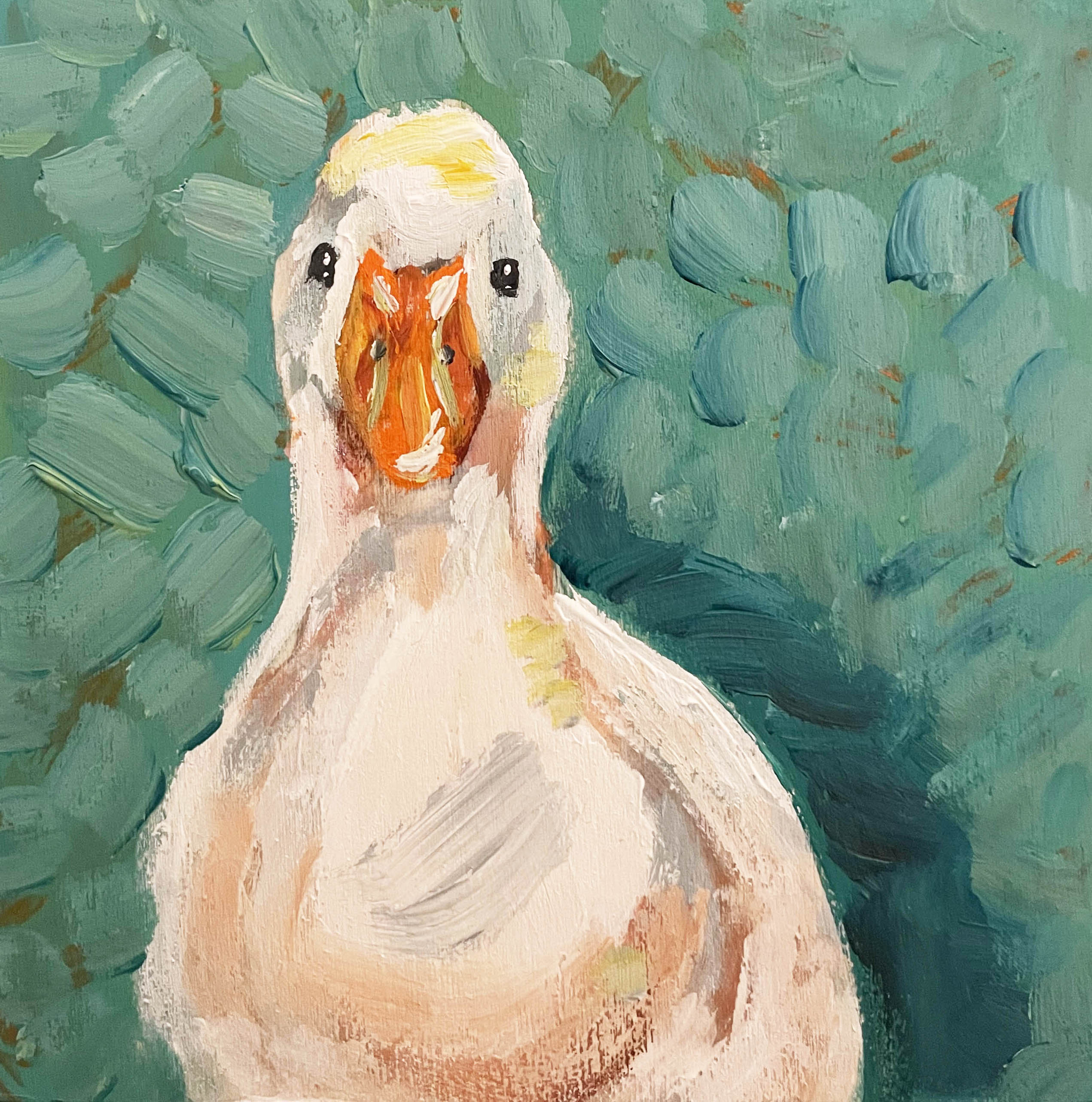 “That Goose Is Judging Me” – Original Goose on 6x6 Wood Canvas