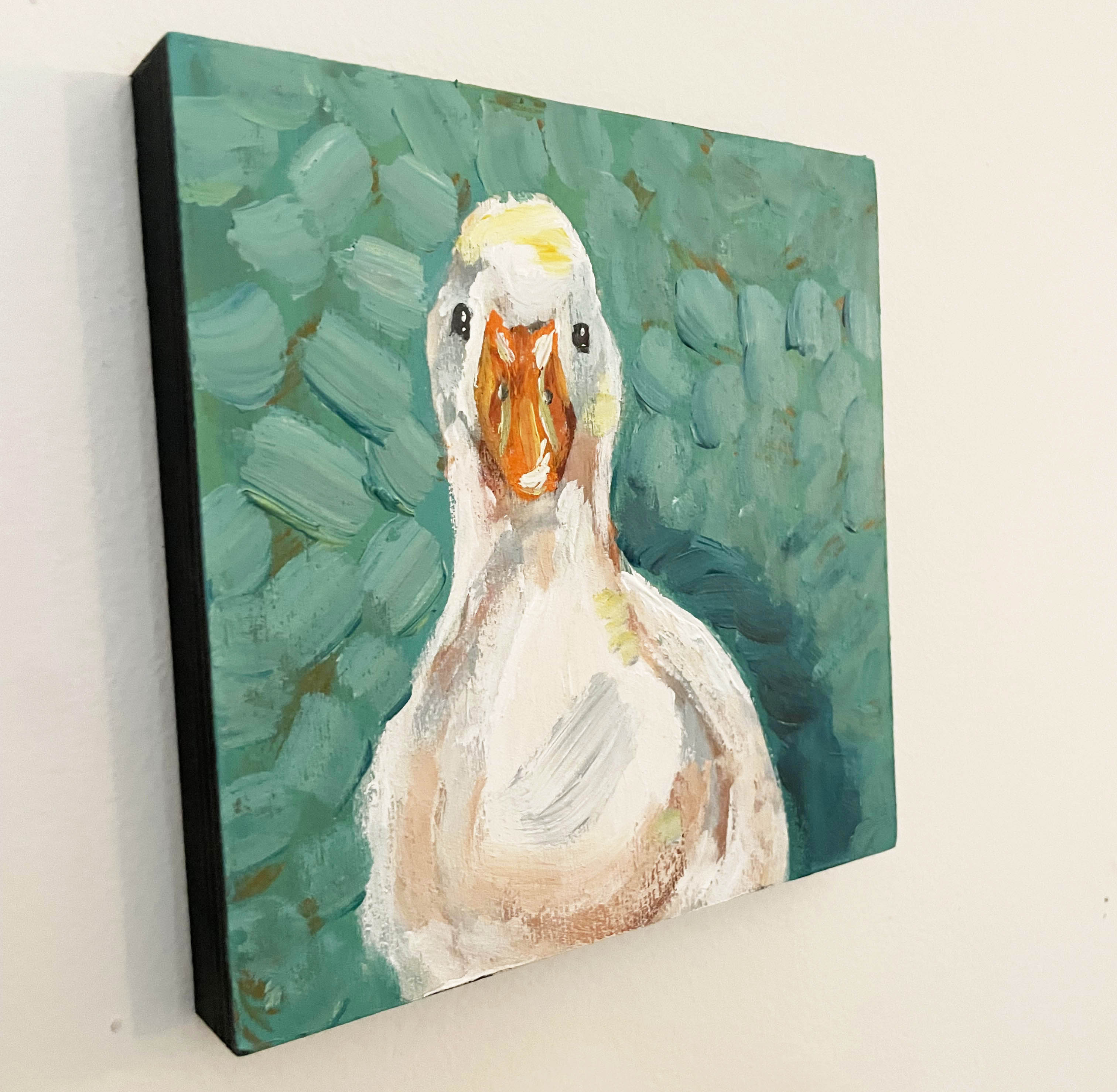“That Goose Is Judging Me” – Original Goose on 6x6 Wood Canvas