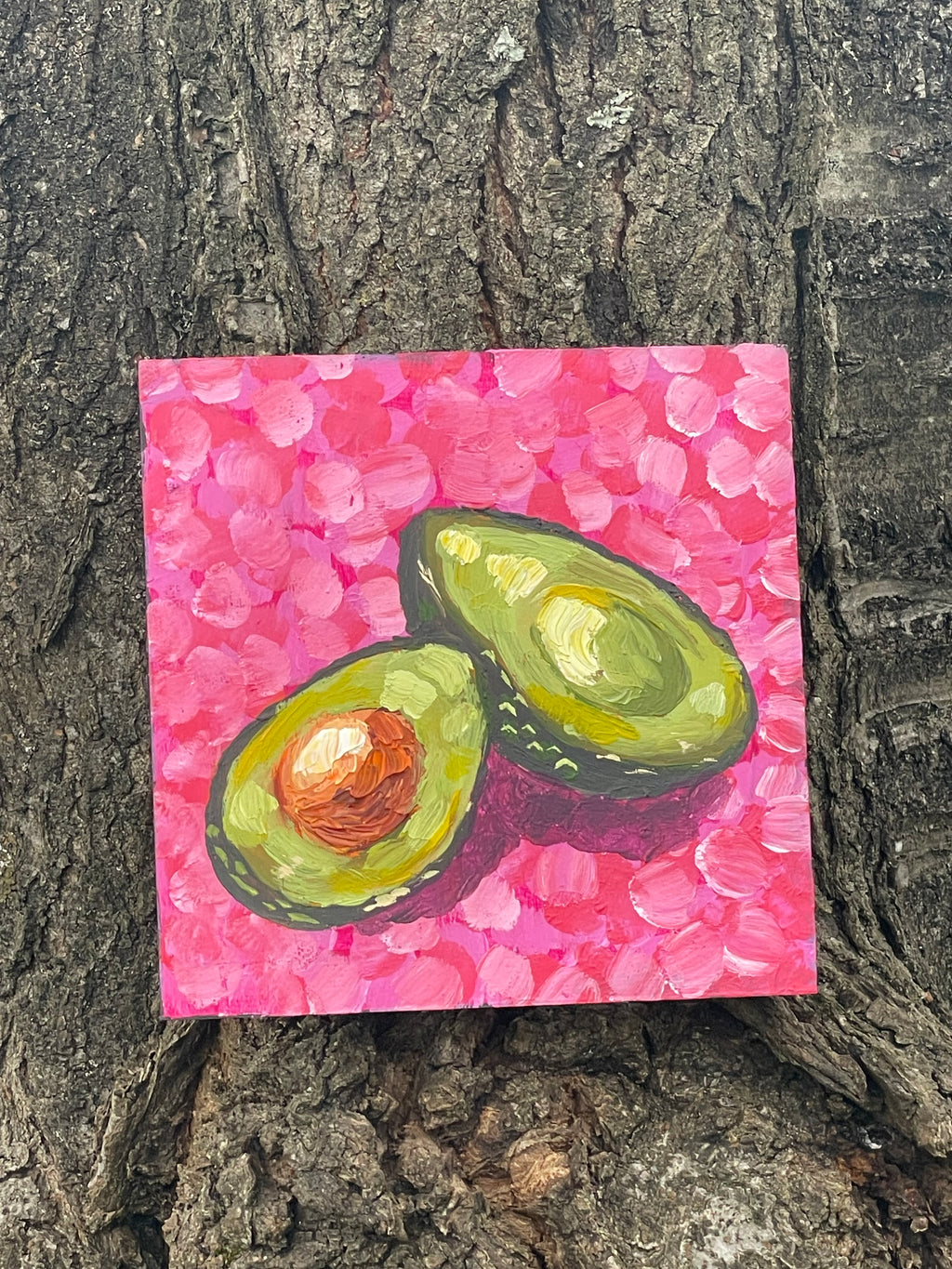 "You complete me"  – Avocado 6x6 Wood Canvas