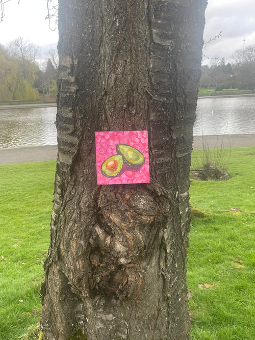 "You complete me"  – Avocado 6x6 Wood Canvas