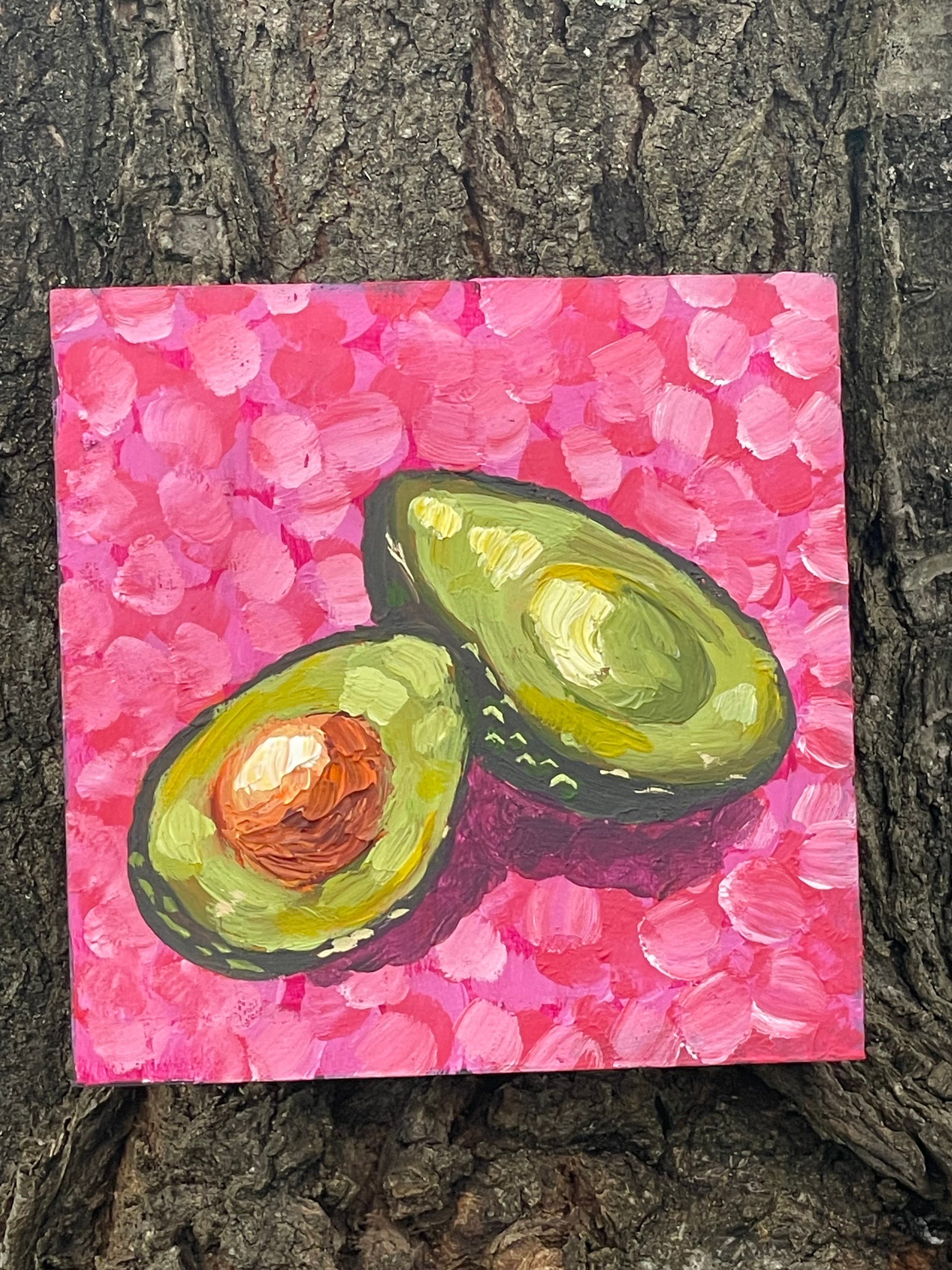 "You complete me"  – Avocado 6x6 Wood Canvas