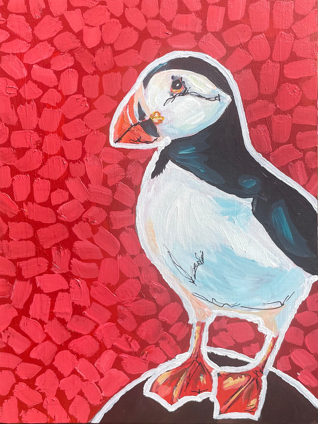 The Playful One - Puffin Original Painting
