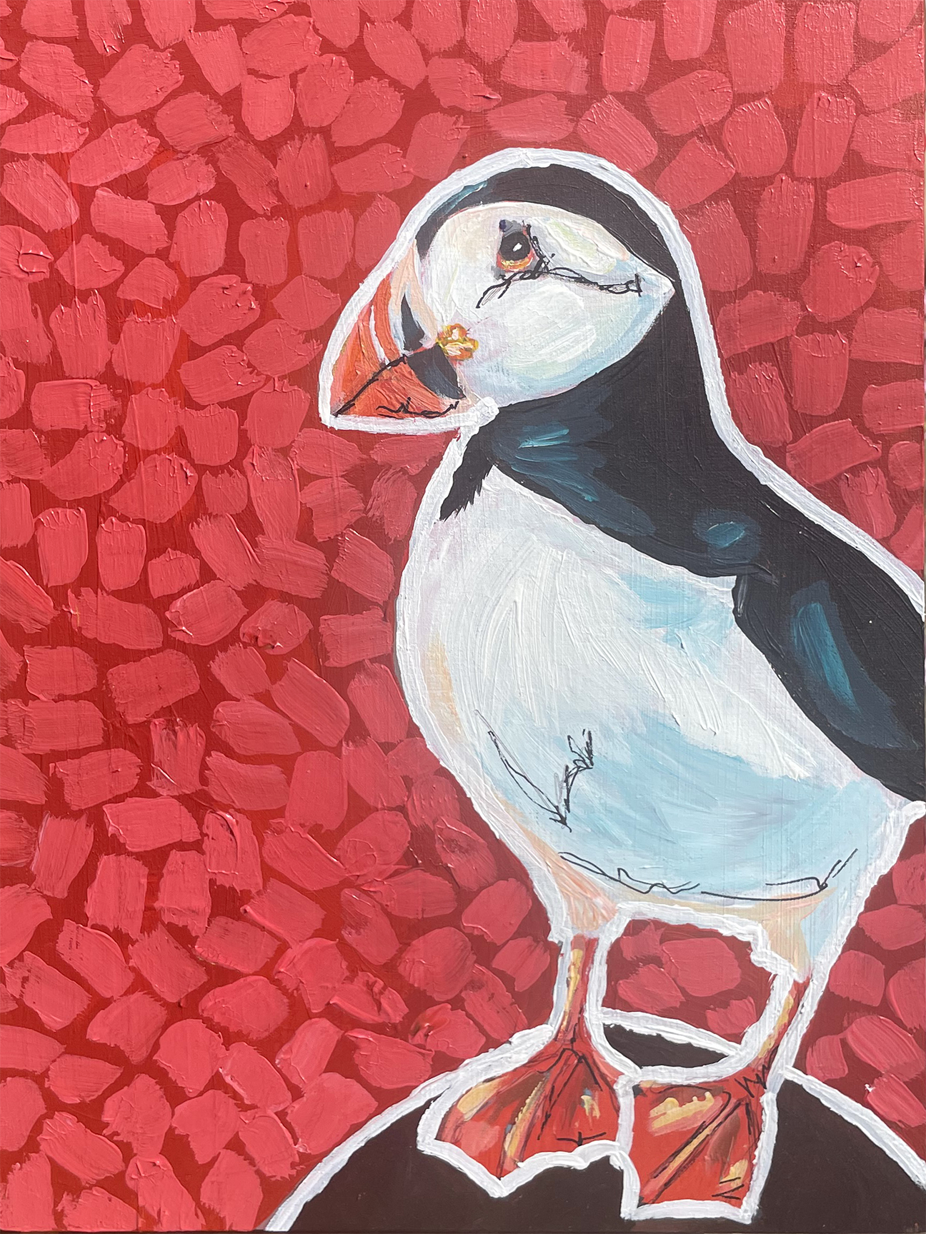 The Playful One - Puffin Original Painting