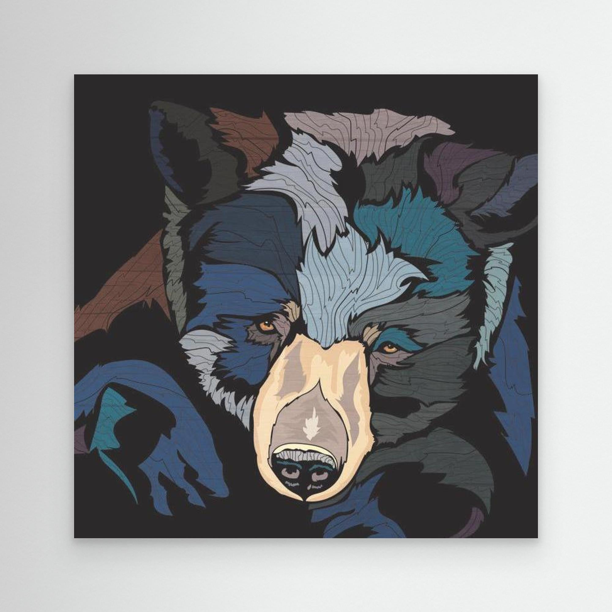 Maddy - Bear Print on Canvas 